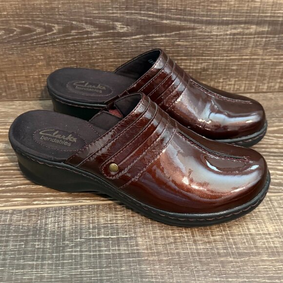 Clarks Bendables Leather Slip-On Clog - Size 6 - Picture 4 of 16